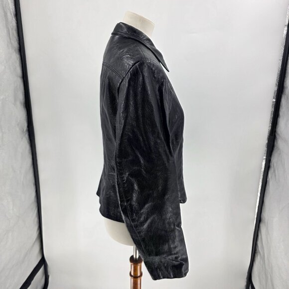 Bebe Black 100% Leather Jacket Womens Size S - Picture 7 of 12